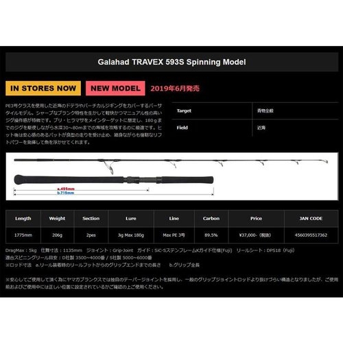 Yamaga Blanks Galahad TRAVEX 593S