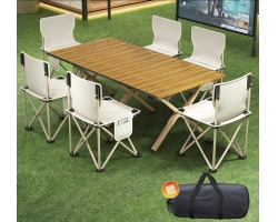 Кемпинговый комплект “Outdoor Group Set” Удлинённый складной стол + 6 кресел
